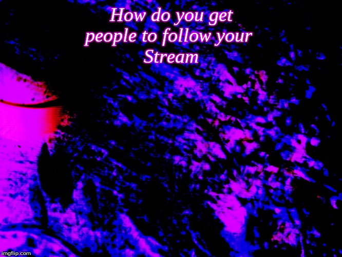 blue and mauve background | How do you get
people to follow your 
Stream | image tagged in blue and mauve background | made w/ Imgflip meme maker