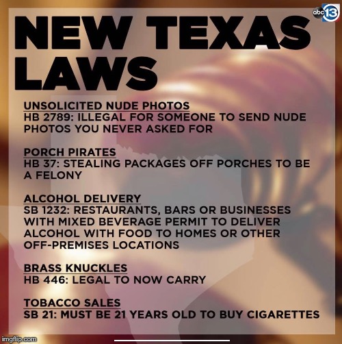 New Texas Laws TexAgs