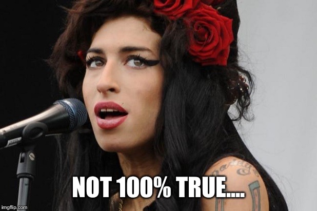 Amy Winehouse! | NOT 100% TRUE.... | image tagged in amy winehouse | made w/ Imgflip meme maker