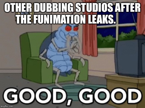 OTHER DUBBING STUDIOS AFTER THE FUNIMATION LEAKS. | image tagged in funileaks,anime,funimation | made w/ Imgflip meme maker