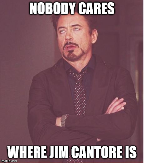 Face You Make Robert Downey Jr Meme | NOBODY CARES; WHERE JIM CANTORE IS | image tagged in memes,face you make robert downey jr | made w/ Imgflip meme maker