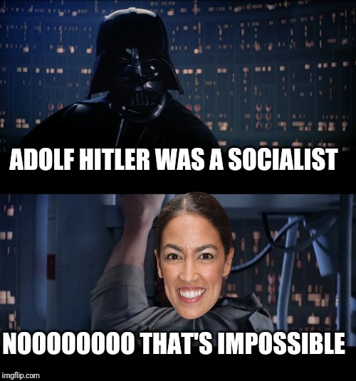 Star Wars No | ADOLF HITLER WAS A SOCIALIST; NOOOOOOOO THAT'S IMPOSSIBLE | image tagged in memes,star wars no | made w/ Imgflip meme maker