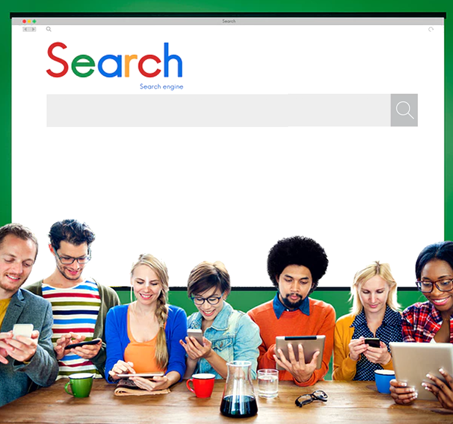 High Quality Diverse Group of People using Web Search Engine Blank Meme Template