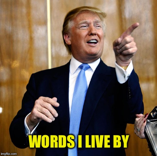 Donal Trump Birthday | WORDS I LIVE BY | image tagged in donal trump birthday | made w/ Imgflip meme maker