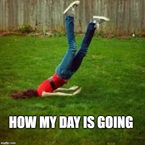 HOW MY DAY IS GOING | image tagged in funny memes,having a bad day | made w/ Imgflip meme maker