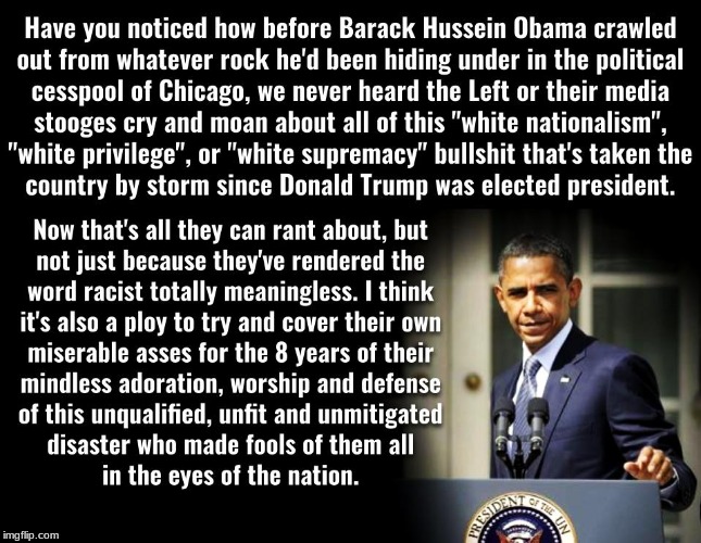 Are you a Snowflake suffering from white guilt? GET OVER IT! | image tagged in barack obama,obama,trump 2020,politics,political | made w/ Imgflip meme maker