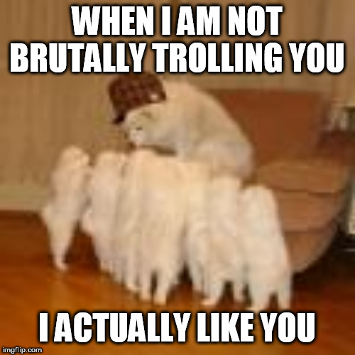 WHEN I AM NOT BRUTALLY TROLLING YOU; I ACTUALLY LIKE YOU | made w/ Imgflip meme maker