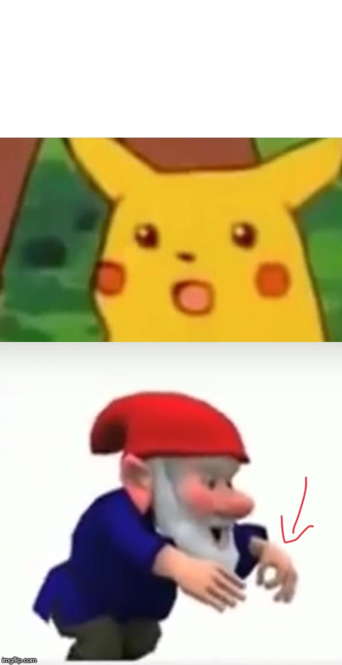 OH NOOOO | image tagged in memes,surprised pikachu,gnome | made w/ Imgflip meme maker