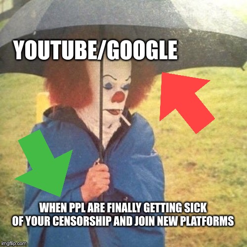 A giant that needs to bleed | YOUTUBE/GOOGLE; WHEN PPL ARE FINALLY GETTING SICK OF YOUR CENSORSHIP AND JOIN NEW PLATFORMS | image tagged in depressed penny | made w/ Imgflip meme maker