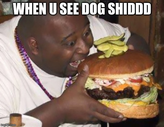fat nibba | WHEN U SEE DOG SHIDDD | image tagged in fat nibba | made w/ Imgflip meme maker