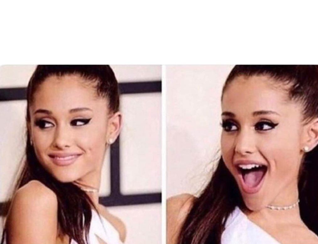 Surprised Ariana Grande Blank Meme Template