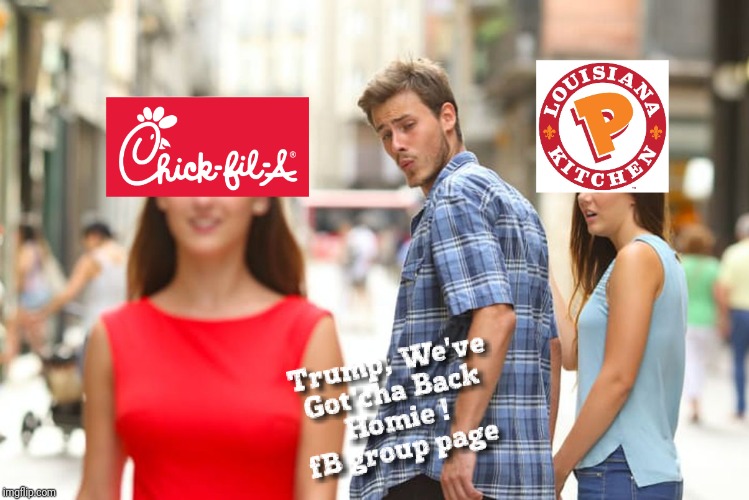 Chick-fil-A Makes Head Turn | image tagged in popeyes chicken,sandwich,vs,challenge,better than,who's better | made w/ Imgflip meme maker