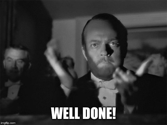 clapping | WELL DONE! | image tagged in clapping | made w/ Imgflip meme maker