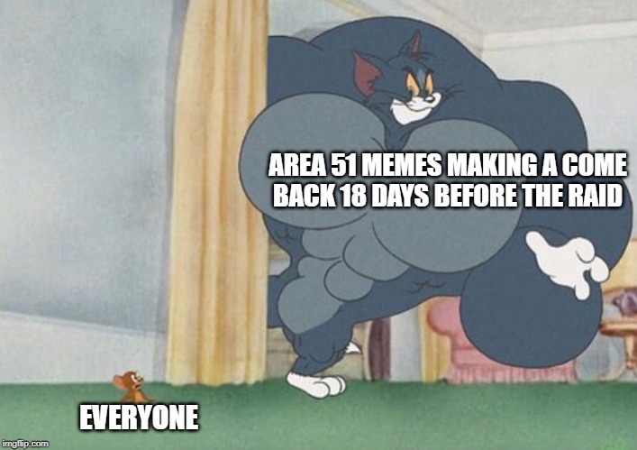 AREA 51 MEMES MAKING A COME BACK 18 DAYS BEFORE THE RAID; EVERYONE | image tagged in funny memes | made w/ Imgflip meme maker