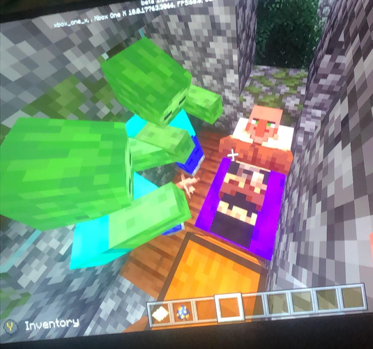 High Quality Zombie killing villager in bed Blank Meme Template