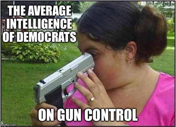 GUNS. | THE AVERAGE INTELLIGENCE OF DEMOCRATS; ON GUN CONTROL | image tagged in guns | made w/ Imgflip meme maker