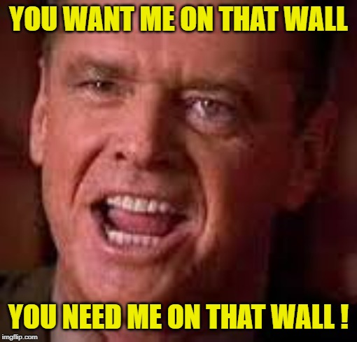 Jessup | YOU WANT ME ON THAT WALL YOU NEED ME ON THAT WALL ! | image tagged in jessup | made w/ Imgflip meme maker