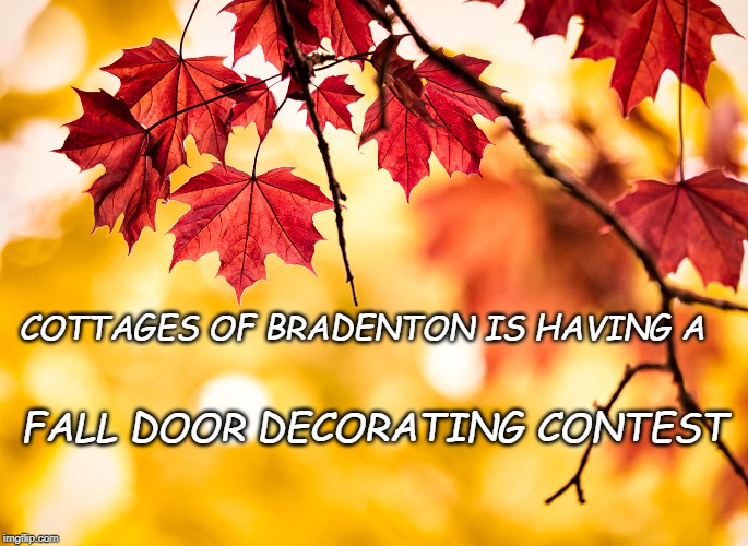 COTTAGES OF BRADENTON IS HAVING A; FALL DOOR DECORATING CONTEST | made w/ Imgflip meme maker