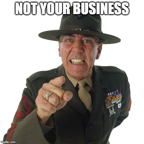 ermy | NOT YOUR BUSINESS | image tagged in ermy | made w/ Imgflip meme maker