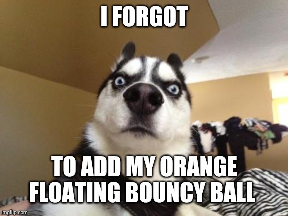 Husky Richard | I FORGOT TO ADD MY ORANGE FLOATING BOUNCY BALL | image tagged in husky richard | made w/ Imgflip meme maker