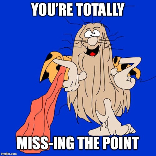 captain caveman | YOU’RE TOTALLY MISS-ING THE POINT | image tagged in captain caveman | made w/ Imgflip meme maker