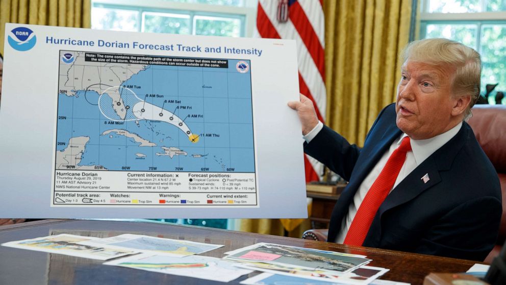 Trump Map Dorian Alabama Blank Meme Template
