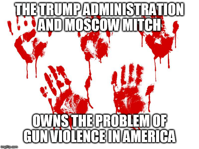 THE TRUMP ADMINISTRATION AND MOSCOW MITCH; OWNS THE PROBLEM OF GUN VIOLENCE IN AMERICA | made w/ Imgflip meme maker