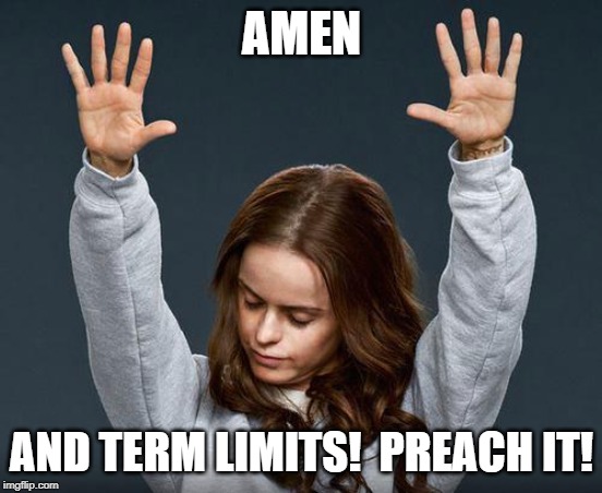 Praise the lord | AMEN AND TERM LIMITS!  PREACH IT! | image tagged in praise the lord | made w/ Imgflip meme maker