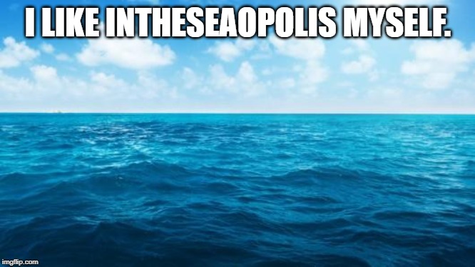 Ocean | I LIKE INTHESEAOPOLIS MYSELF. | image tagged in ocean | made w/ Imgflip meme maker