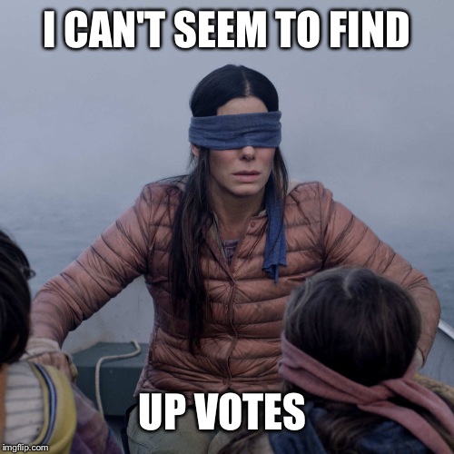 Bird Box Meme | I CAN'T SEEM TO FIND; UP VOTES | image tagged in memes,bird box | made w/ Imgflip meme maker