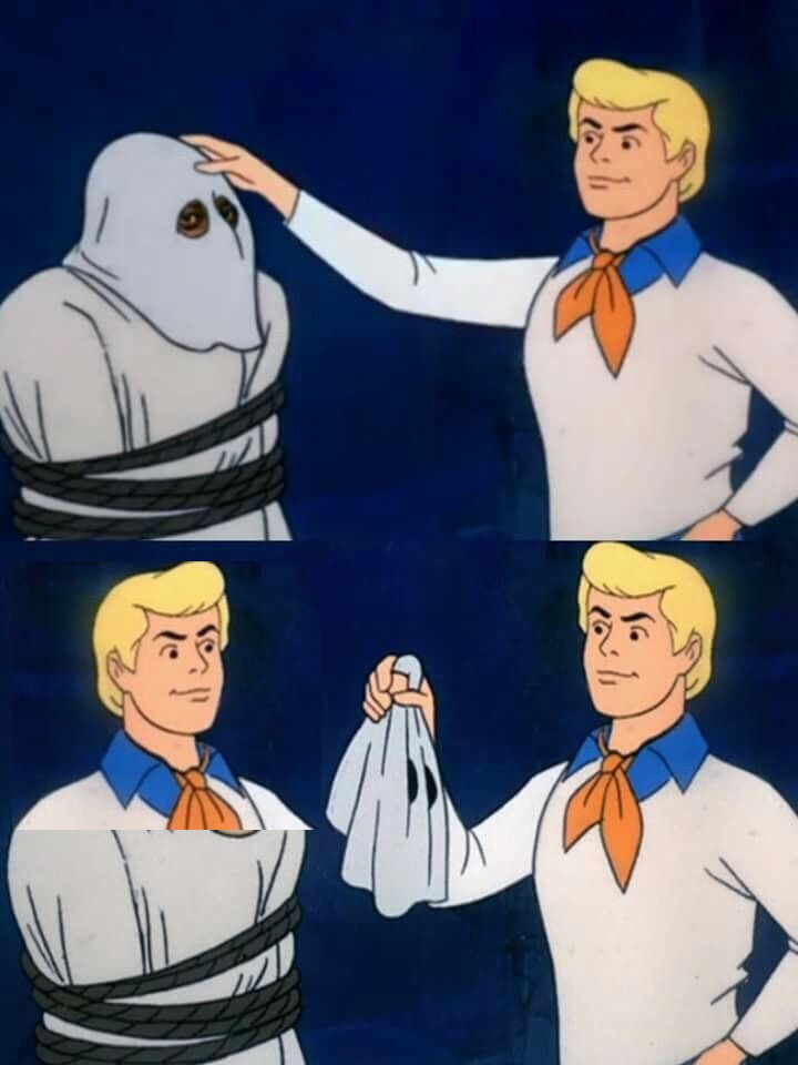 Scooby Doo Unmasking Meme Template. 