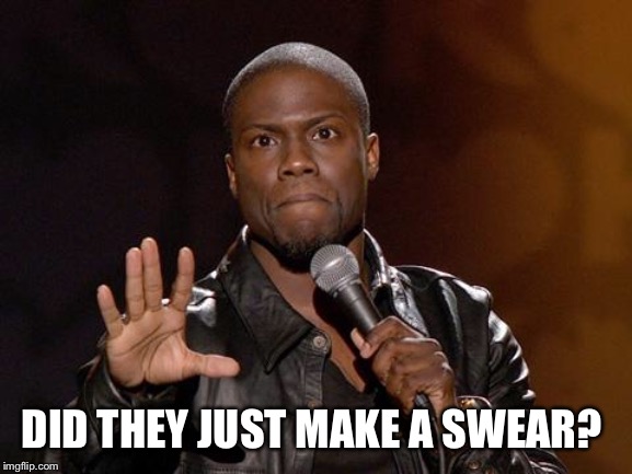 kevin hart | DID THEY JUST MAKE A SWEAR? | image tagged in kevin hart | made w/ Imgflip meme maker