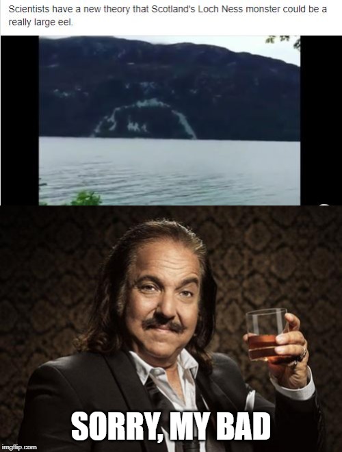 Thar Be a Monster! | SORRY, MY BAD | image tagged in ron jeremy | made w/ Imgflip meme maker