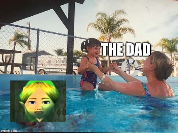 drowning kid in the pool | THE DAD | image tagged in drowning kid in the pool | made w/ Imgflip meme maker