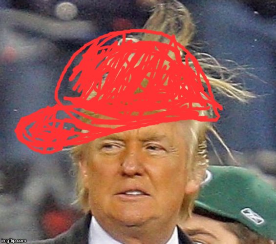 image tagged in trump,hair,maga hat,sharpiegate | made w/ Imgflip meme maker