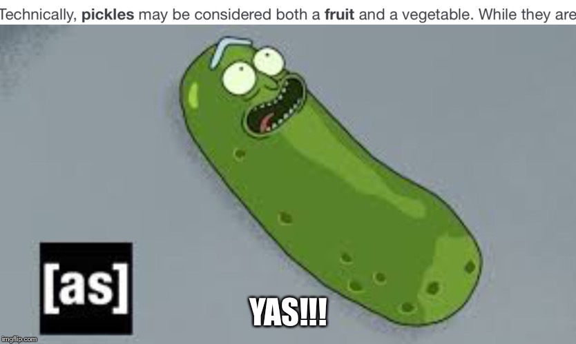 YAS!!! | image tagged in pickle rick | made w/ Imgflip meme maker