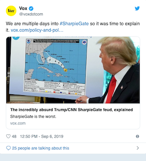 High Quality Vox Sharpie-Gate Trump CNN Feud Tweet Blank Meme Template