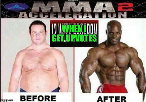 MMA2 Acceleration 12-Week Program before & after seems legit | WHEN I GET UPVOTES | image tagged in mma2 acceleration 12-week program before  after seems legit | made w/ Imgflip meme maker