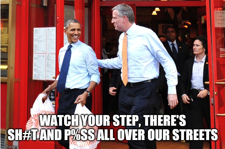 No sh#t or p%ss to see here, please move along | WATCH YOUR STEP, THERE'S SH#T AND P%SS ALL OVER OUR STREETS | image tagged in bill de blasio,new york city,mayor,feces,streets,shit | made w/ Imgflip meme maker