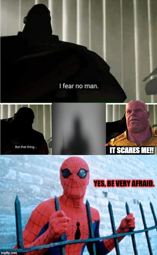 Its Terrifying (not perfect, but i tried.) | IT SCARES ME!! YES, BE VERY AFRAID. | image tagged in i fear no man | made w/ Imgflip meme maker