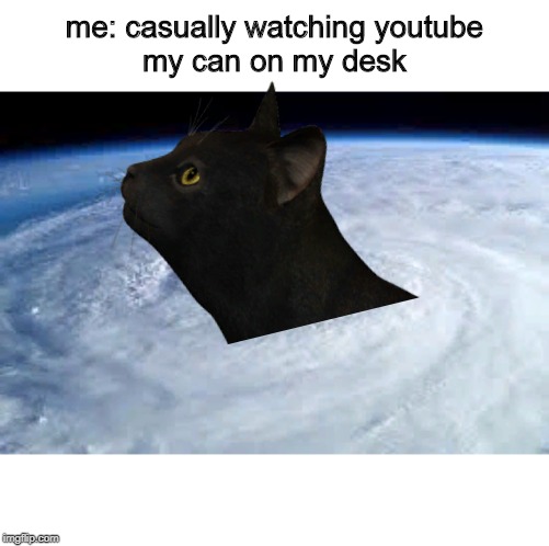hurricane | me: casually watching youtube
my can on my desk | image tagged in hurricane | made w/ Imgflip meme maker