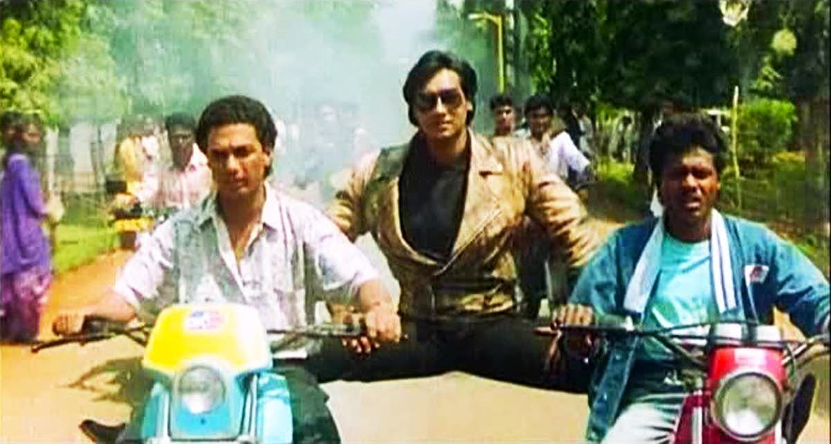 High Quality Ajay Devgan two vehicles Blank Meme Template