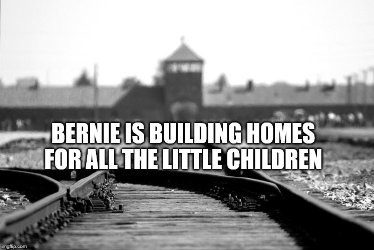 Concentration camp | BERNIE IS BUILDING HOMES FOR ALL THE LITTLE CHILDREN | image tagged in concentration camp | made w/ Imgflip meme maker