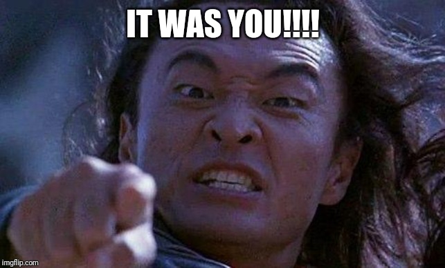 Mortal Kombat | IT WAS YOU!!!! | image tagged in mortal kombat | made w/ Imgflip meme maker