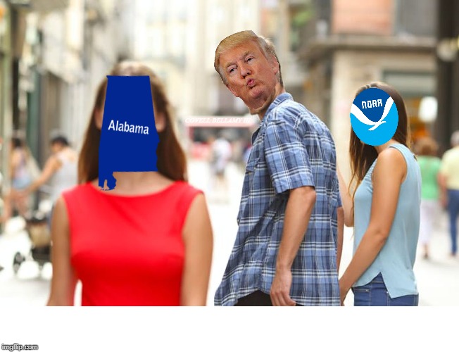 High Quality Distracted Trump NOAA Alabama Blank Meme Template