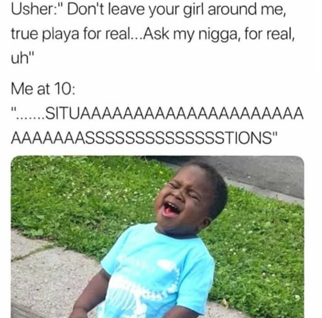 Usher Sing Along Blank Meme Template