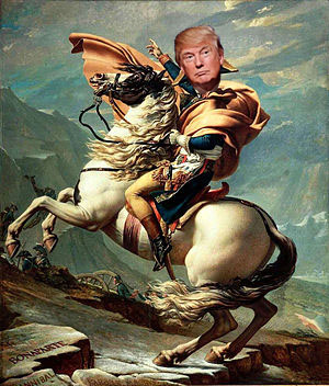 High Quality Emperor Trump Napoleon Man on a White Horse Blank Meme Template