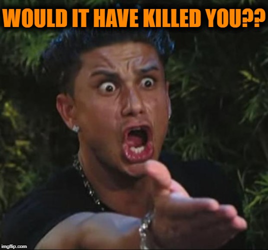 DJ Pauly D Meme | WOULD IT HAVE KILLED YOU?? | image tagged in memes,dj pauly d | made w/ Imgflip meme maker