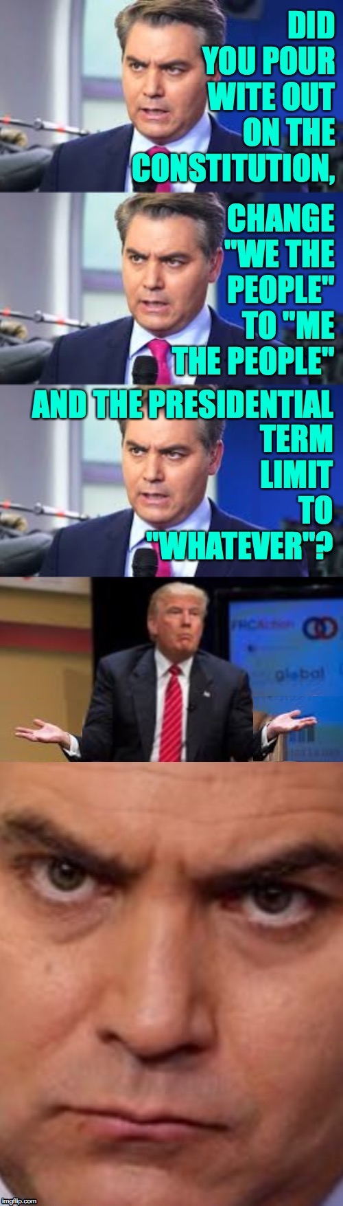 Small idle hands are the Devil's workshop. | image tagged in memes,jim acosta,me the people,sharpie your world,small hands,trump | made w/ Imgflip meme maker