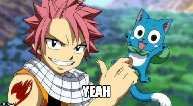 thumbs up natsu and happy | YEAH | image tagged in thumbs up natsu and happy | made w/ Imgflip meme maker